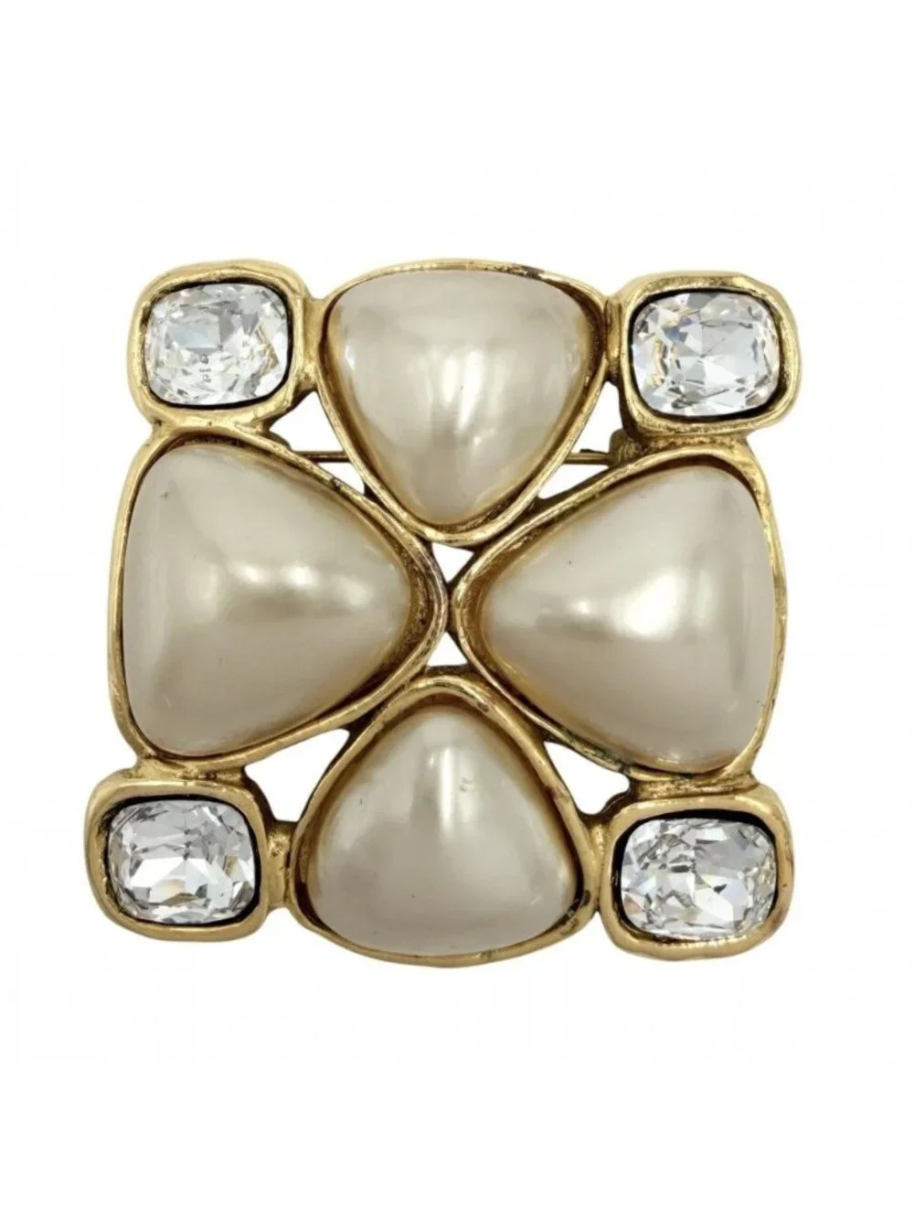 Chanel Brooch CC Logo Coco Rhinestone Faux